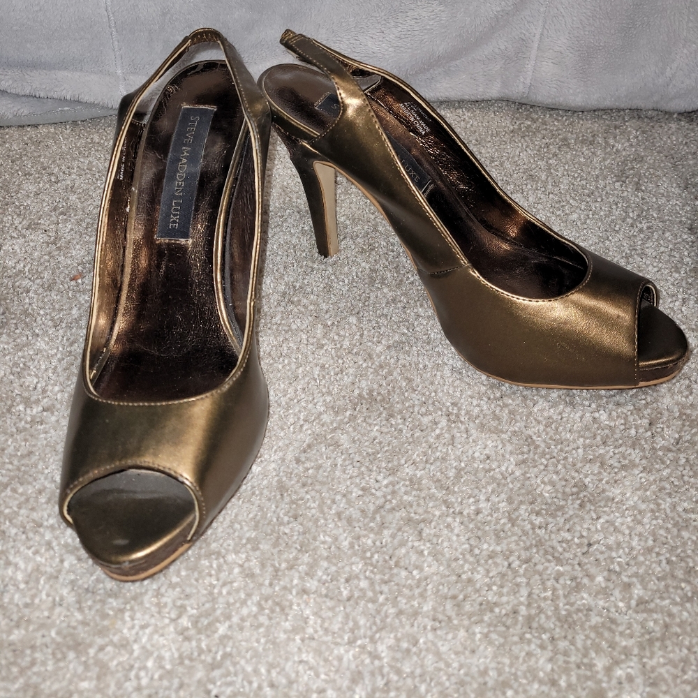 Steve Madden Luxe Gold Heels